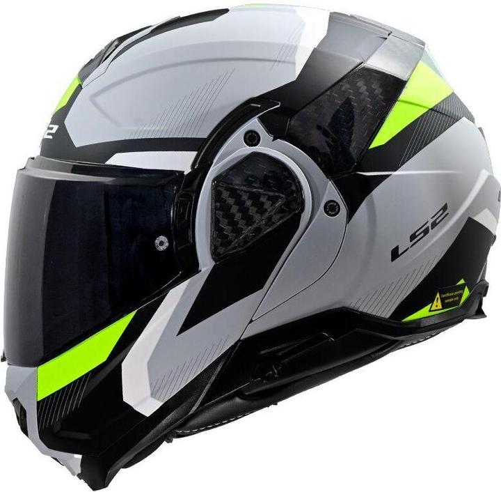 Produktbild LS2 FF910 ADVANT II TRIPLE Klapphelm matt light grau-fluo gelb S (S)