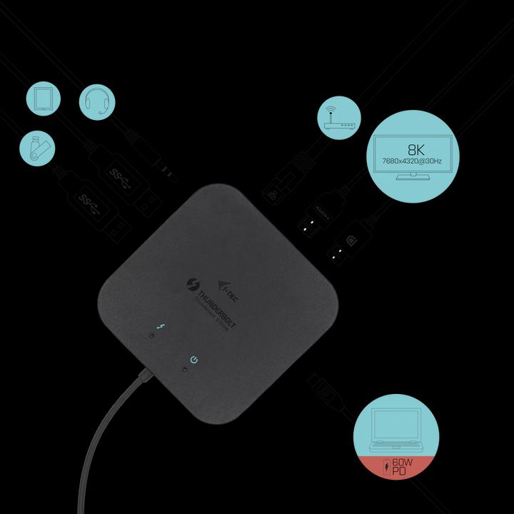 Image du produit i-tec Tb3traveldockpd (Thunderbolt, 4 Ports)
