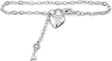 Brilio Silver - Silver bracelet with key and lock 461 001 01369 04