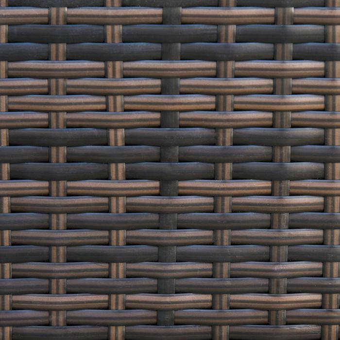 Actual product image Swisshandel24 Poly rattan sofa with cushions 3-seater garden lounge sofa metal polyester brown+white 185 x 70 x