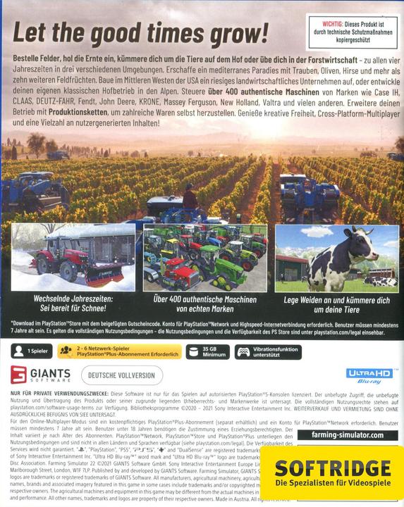 Image du produit Giants Software Farming Simulator 22 (PS5, DE)