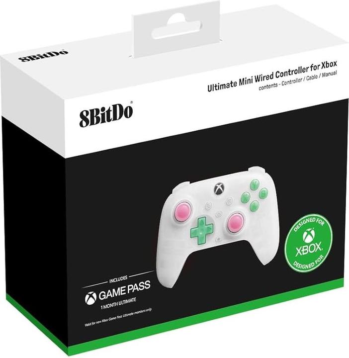 Actual product image 8bitdo Ultimate Mini Wired Xbox Pad Clear White (Xbox Series S)