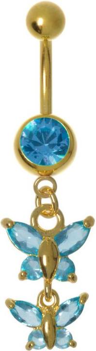 Bijouteria Bauchpiercing (Chirurgenstahl 316L, PVD Beschichtung (goldfarbig), Zirkonia)