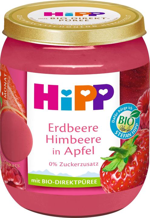 Image du produit Hipp Fruits Premium : fraise framboise en pomme (160 g)