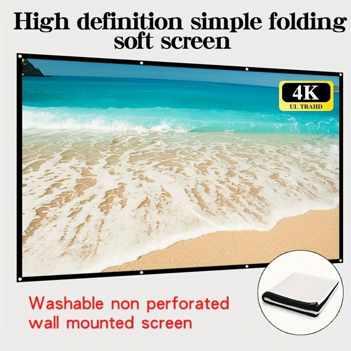 Immagine prodotto PhoneLook Doppelseitige 16:9 Projektionsleinwand mit pflegeleichtem, bügelbarem Stoff (60 Zoll, 152 cm) (60", 16:9)