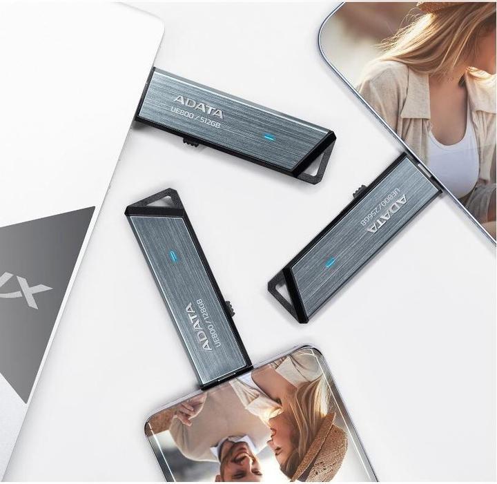 Immagine prodotto Adata Unità flash USB UE800 USB Type-C 3.2 Gen 2 (3.1 Gen 2) Argento (256 GB, USB-C, USB 3.2 Gen 2)