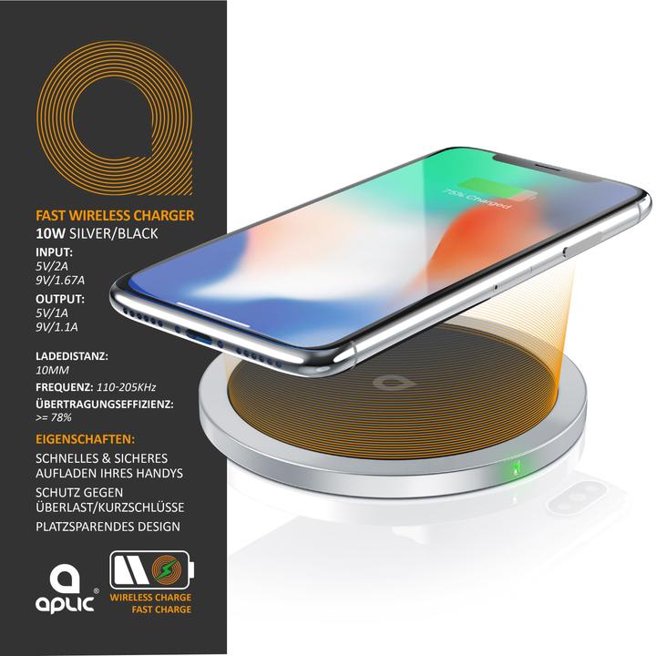 Image du produit Aplic Station de recharge rapide par induction Qi 1.1 (10 W)