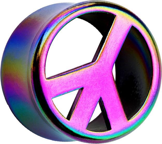 Produktbild Star Piercing Flared Tunnel Peace farbig (ohne Messing, Acryl)