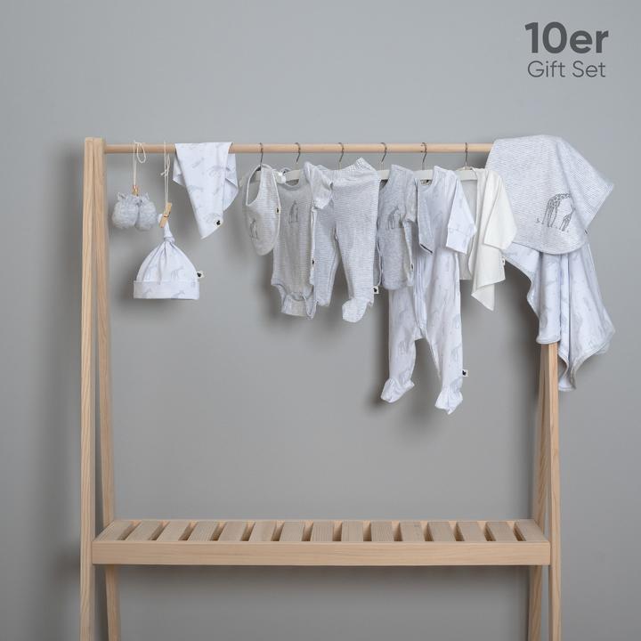 Produktbild TotsTale Premium 10-teiliges Geschenkset aus Bio-Baumwolle – Erstausstattung für Neugeborene (50, 56, 62, 68)