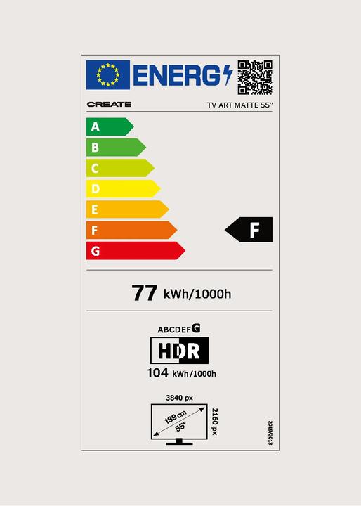 Energie-Label Create TV ART MATTE - Smart TV QLED 4K (55", LED, 4K)