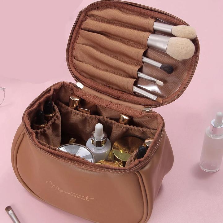 Image du produit Only-Bags.Store trousse de maquillage de voyage en cuir grande trousse de maquillage pour sortir