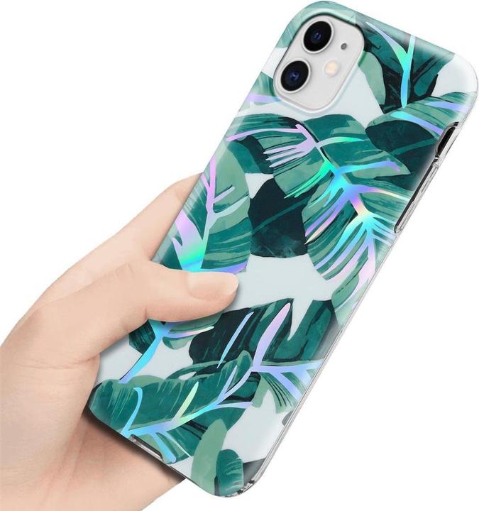Actual product image Cadorabo IMD TPU Colorful Flowers & Leaves Cover (Apple iPhone 11)