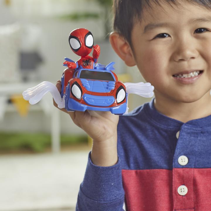 Actual product image Hasbro Spidey and His Amazing Friends Spidey Web-Flitzer Set, Spidey Action Figure with Vehicle and A