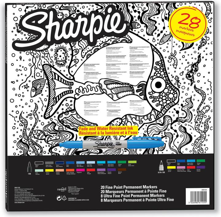 Immagine prodotto Sharpie Pennarello permanente Set "Pesce (Multicolore, 28 x)