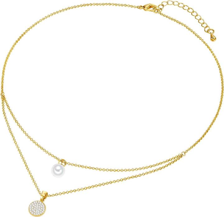 Produktbild Lulu & Jane Damen Metall-Legierung Glas Perle (synth.) gelbgold 43,0/44,0 cm Basiskette + 5,0 cm Verläng - 29529 (Metall-Legierung)