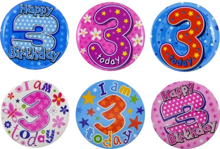 Actual product image Simon Elvin Various Ages (1-17) Small Badges (Pack Of 6)
