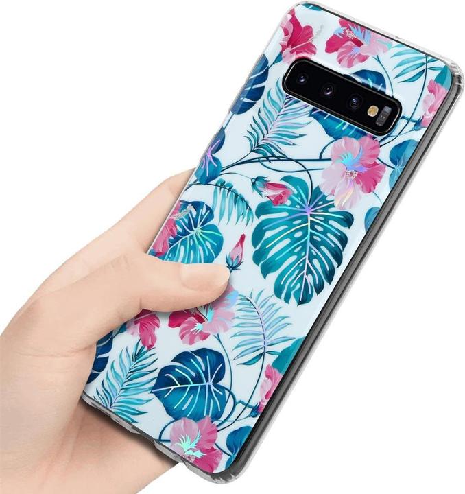 Produktbild Cadorabo IMD TPU Bunte Blumen & Blätter Cover (Samsung Galaxy S10)