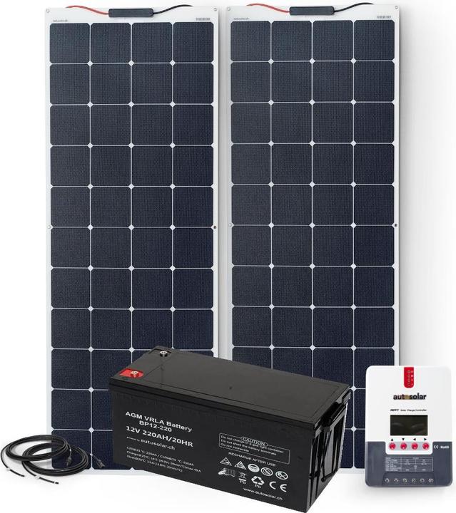 Actual product image Autosolar Complete package 320W flexible with 220Ah AGM battery (320 W)