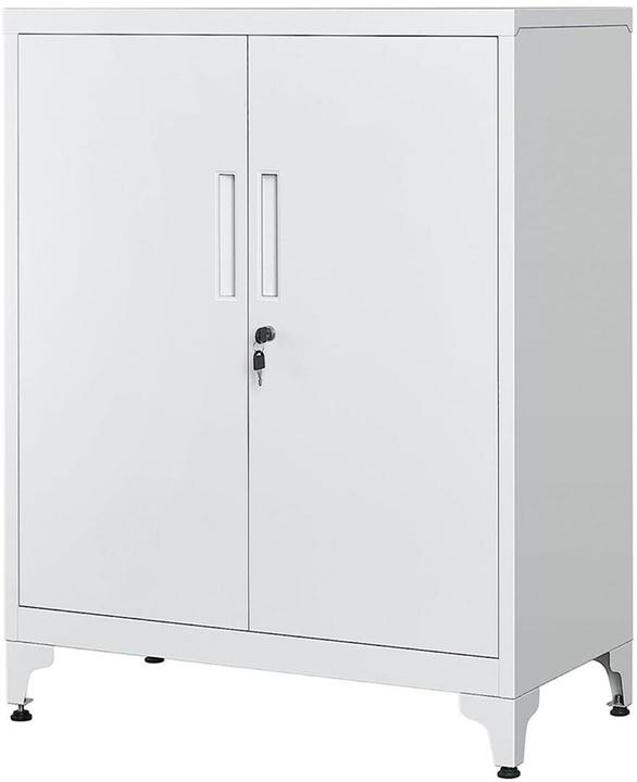 Songmics Metall-Lagerschrank 40 x 80 x 90 cm, Weiss (80 x 90 x 40 cm)
