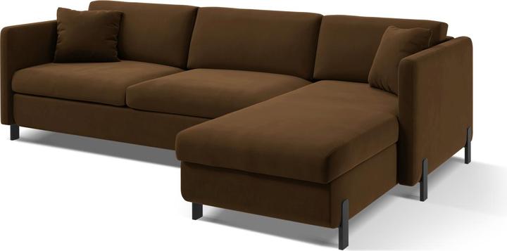 Actual product image Micadoni Velvet Right Corner Sofa With Bed Function, "Gloria", 4 Seats, 260x170x80Made in Europe (Corner sofa)
