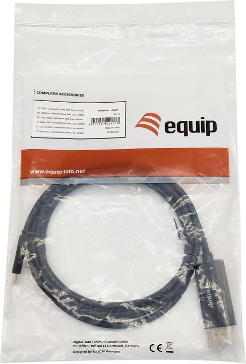 Produktbild equip DisplayPort – USB C (2 m, DisplayPort, USB Typ C)