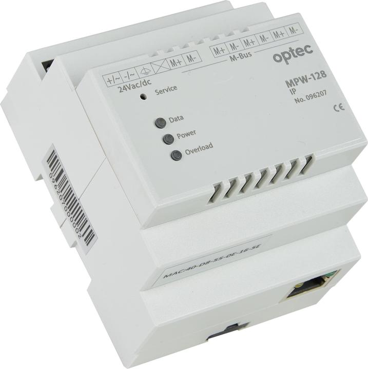 Produktbild Optec Pegelwandler MPW 128 IP Ethernet / M-Bus, 24 V DC