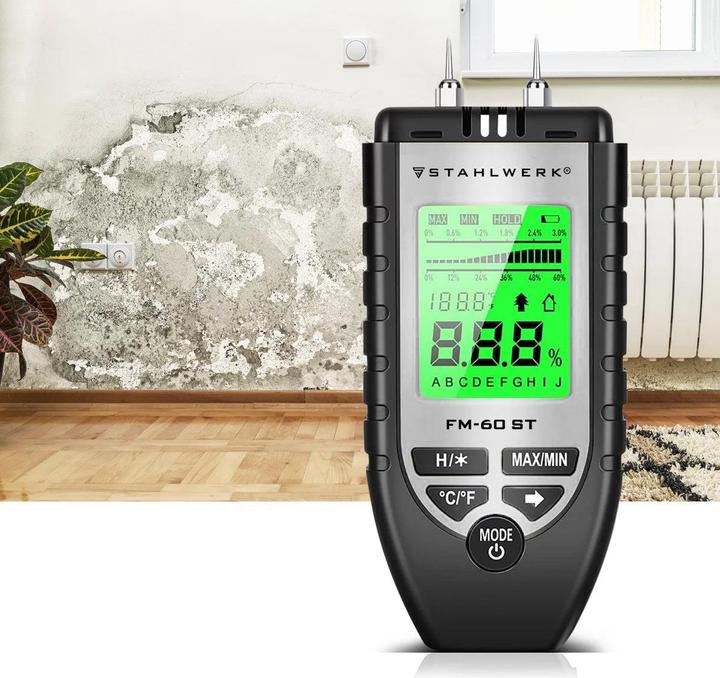 Produktbild Stahlwerk Feuchtigkeitsmesser FM-60 ST Holz Baustoffe Feuchtigkeitsmessgerät