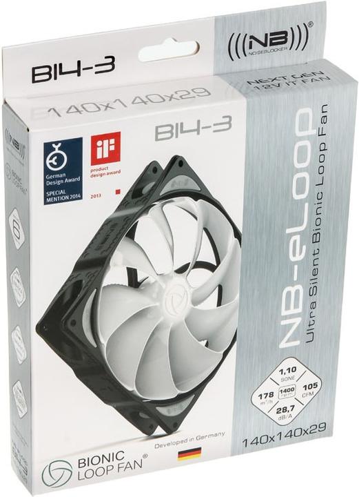 Actual product image Noiseblocker NB-eLoop Fan B14-3 (140 mm, 1 x)