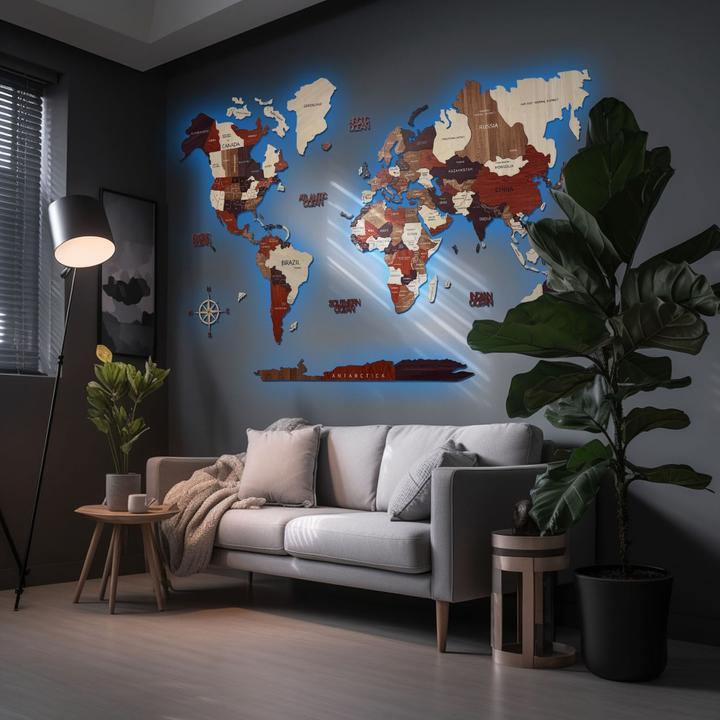 Actual product image Green Split World map (225 x 135 cm, 150 x 90 cm)