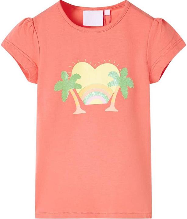 Actual product image VidaXL Children's T-shirt coral pink 128,Material: 95 % cotton. 5 (128)
