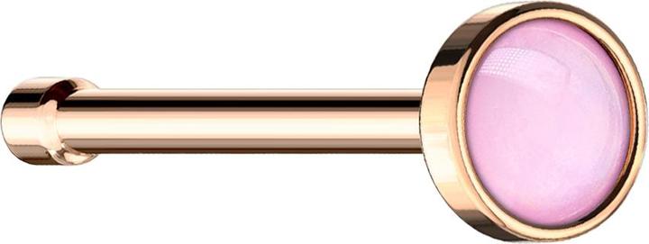 Actual product image Star Piercing Nasenstecker gerade rosegold mit Epoxidstein pink (without brass, Surgical steel 316L)