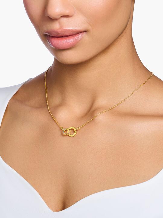 Produktbild Thomas Sabo Halskette Together mit Zwei Ringen Bunten Steinen Vergoldet (925er Silber, 50 - 55 cm)