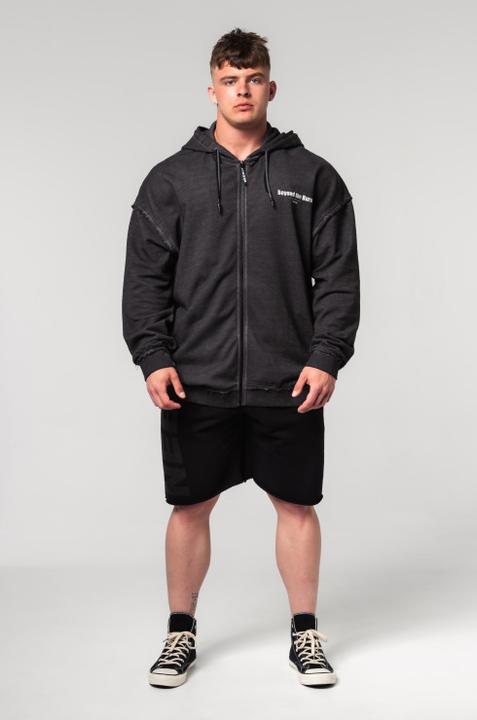 Produktbild Nebbia Washed-off Hoodie mit Reissverschluss Gym Bro 362 - black (XL)