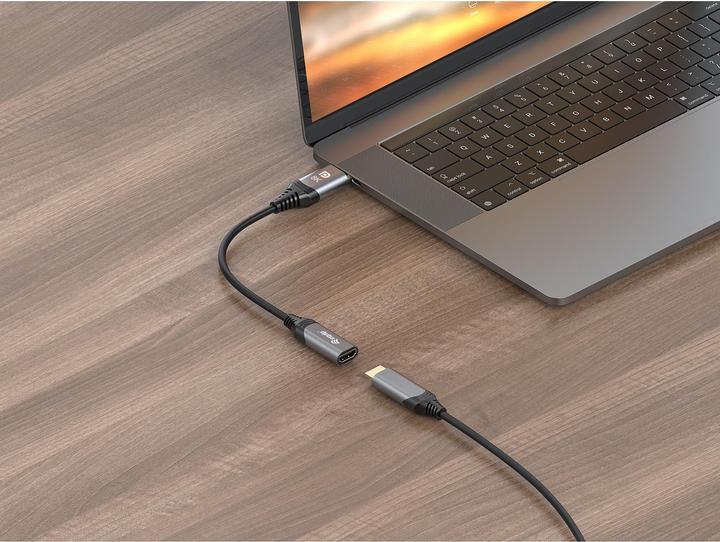Immagine prodotto equip Adattatore Displayport->HDMI 1.4 St/Bu 8K/60Hz grigio (HDMI, 1 cm)