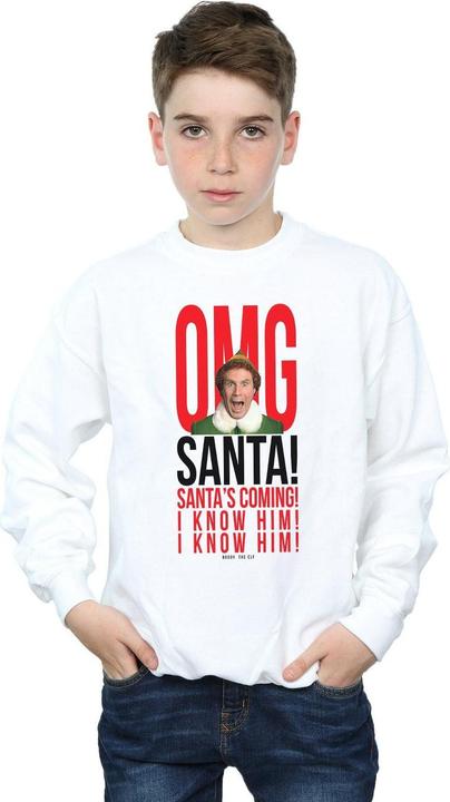 Actual product image Elf Boys OMG Santa I Know Him Sweatshirt (116)