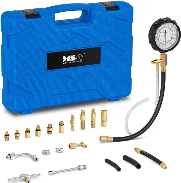Produktbild MSW Benzindruckprüfer Kompressionstester Druckverlustprüfer Benzin 0-9,6bar 20 Teile