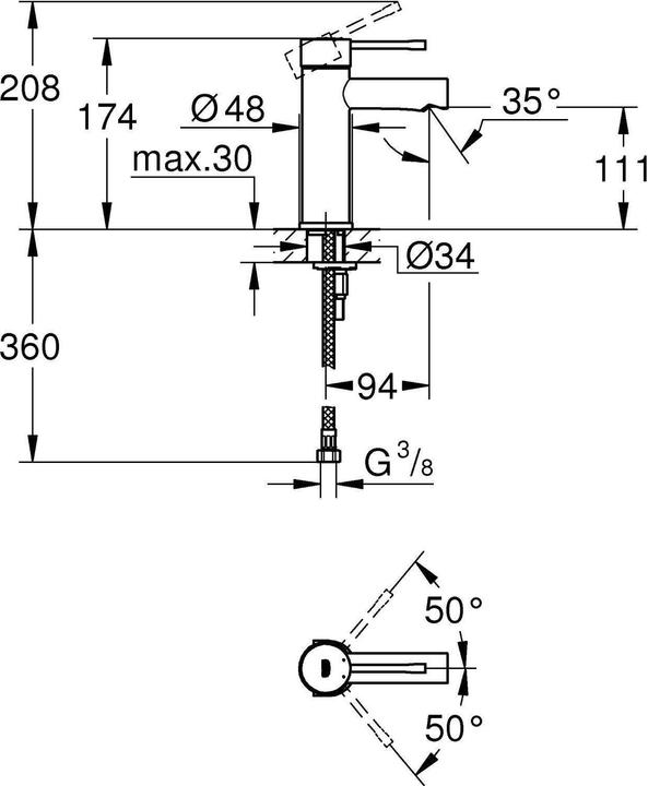 Produktbild Grohe Essence Einhand-Waschtischbatterie S-Size