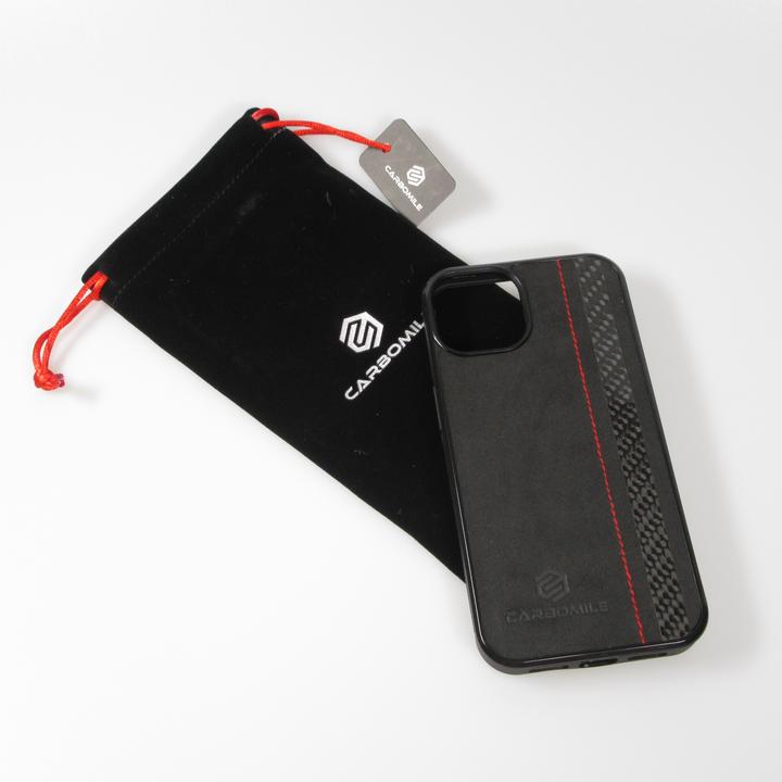 Immagine prodotto Carbomile Rivestimento in alcantara e carbone con bordi rozzi (compatibile MagSafe) (Apple iPhone 15 Pro Max)