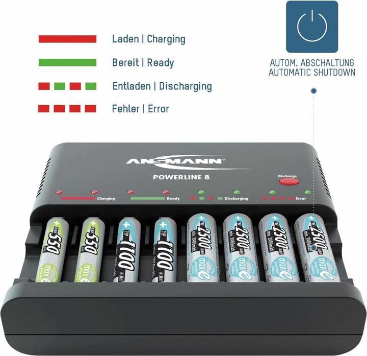 Produktbild Ansmann Powerline 8 (1 Stk., AAA, AA, Ladegerät ohne Akku)