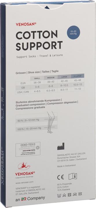 Produktbild Venosan COTTON SUPPORT Socks A-D L white (L)