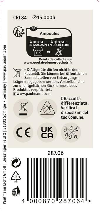 Actual product image Paulmann Candle (E14, 2.60 W, 280 lm, 1 x, F)