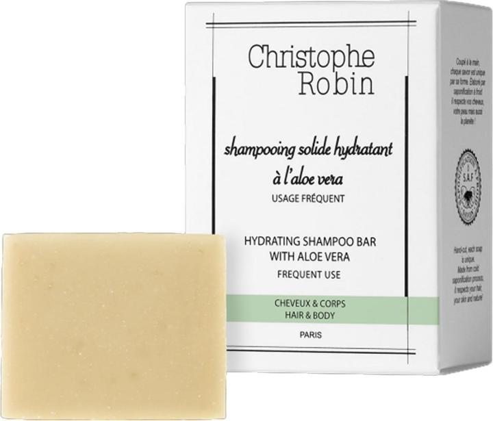 Actual product image Christophe Robin Hydrating Shampoo Bar with Aloe Vera (100 ml, Solid shampoo)