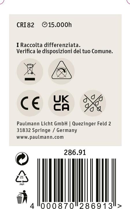 Immagine prodotto Paulmann Goccia (E27, 2.60 W, 250 lm, 1 x, F)