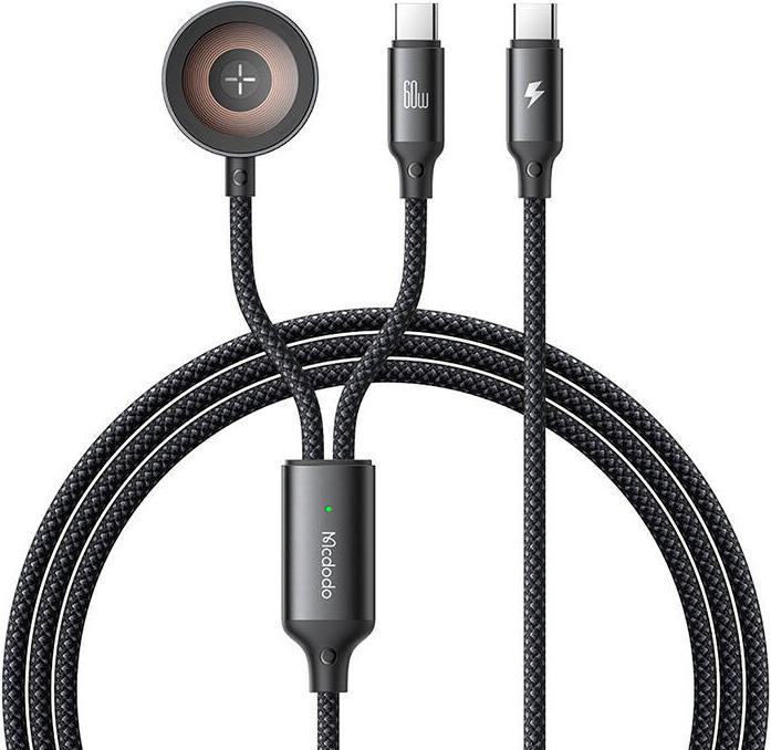 Actual product image Mcdodo CA-2200 2-in-1 USB-C cable + Apple Watch charger, 60W, 1.2m