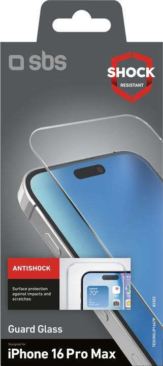 Immagine prodotto SBS Protezione del display in vetro (1 Pezzo/i, Apple iPhone 16 Pro Max)