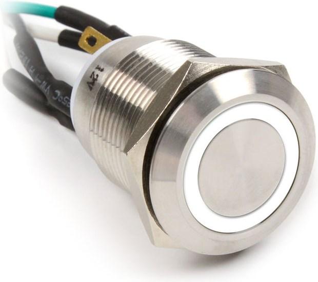 Produktbild Impactics Spactics Power Button für PC 19 mm, IP67 weisse LED (LAN 22 IP67 VA WH 1)