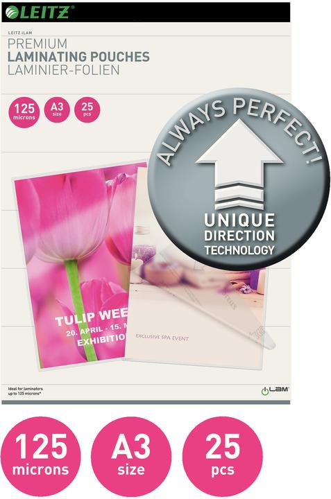Actual product image Leitz Laminating film (A3, 25 Piece, 125 µm)