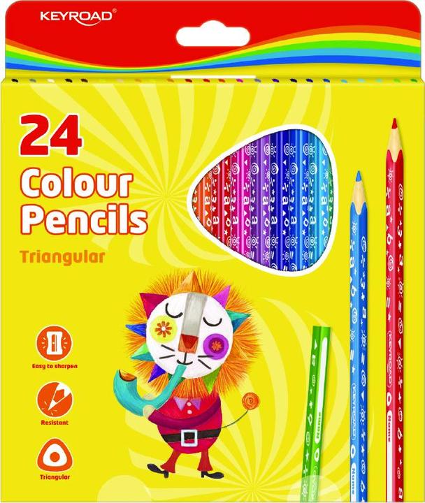 Actual product image Keyroad Pencil crayons, triangular, 24 pcs, mixed colours (Colour mixing, 24 x)