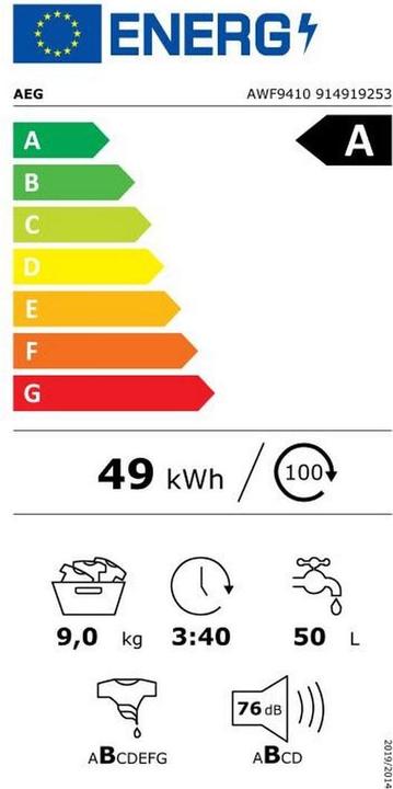 Etichetta energetica AEG AWF9410 (9 kg, A sinistra)