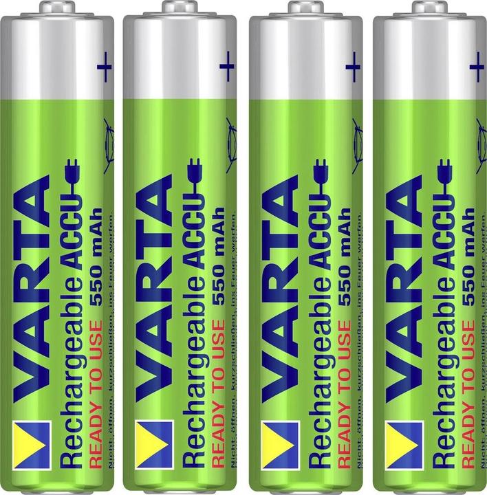 Productafbeelding Varta Micro (AAA) oplaadbare batterij NiMH Ready2Us (4 Pcs., AAA, 550 mAh)
